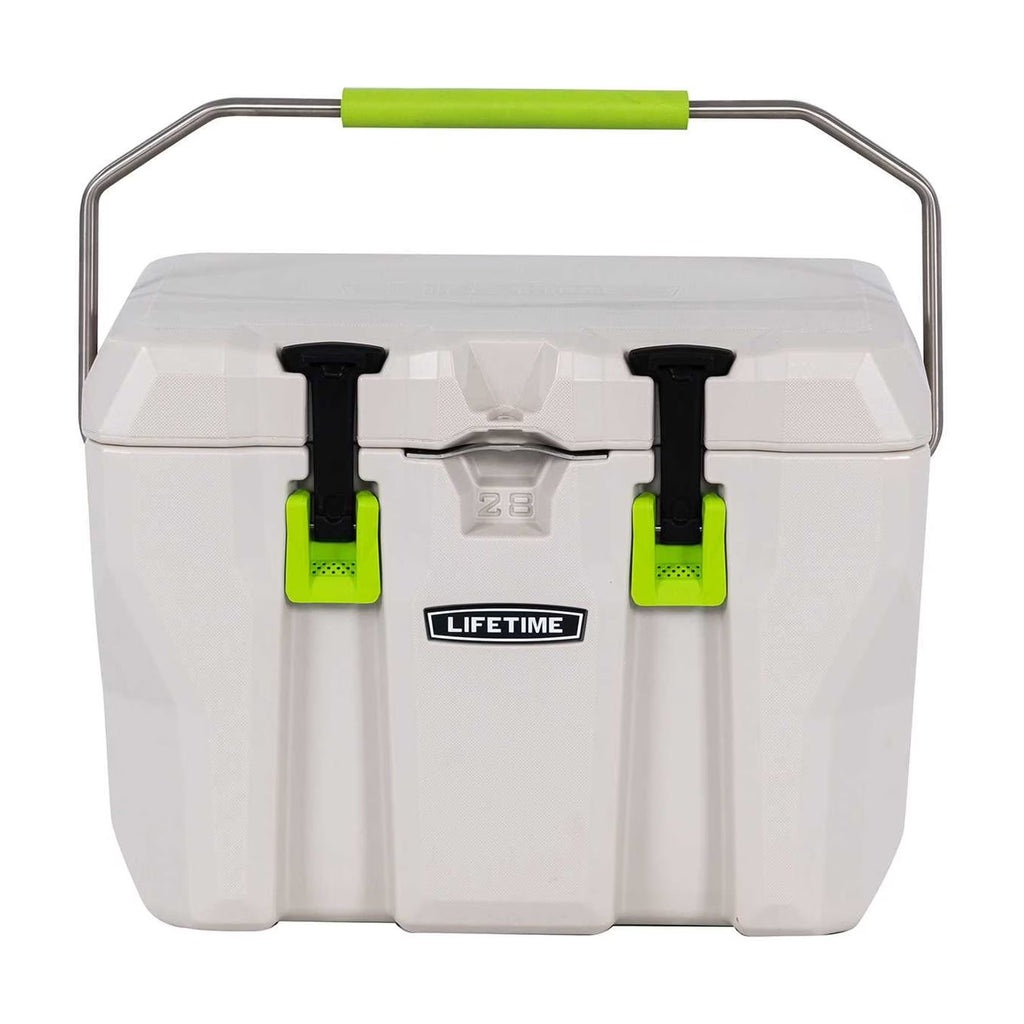 Lifetime 28 qt Bear-Resistant Camping Cooler, Premium High Performance, Ice Retention, Hard Cooler, 20 Can Capacity, Boulder Gray (91289)