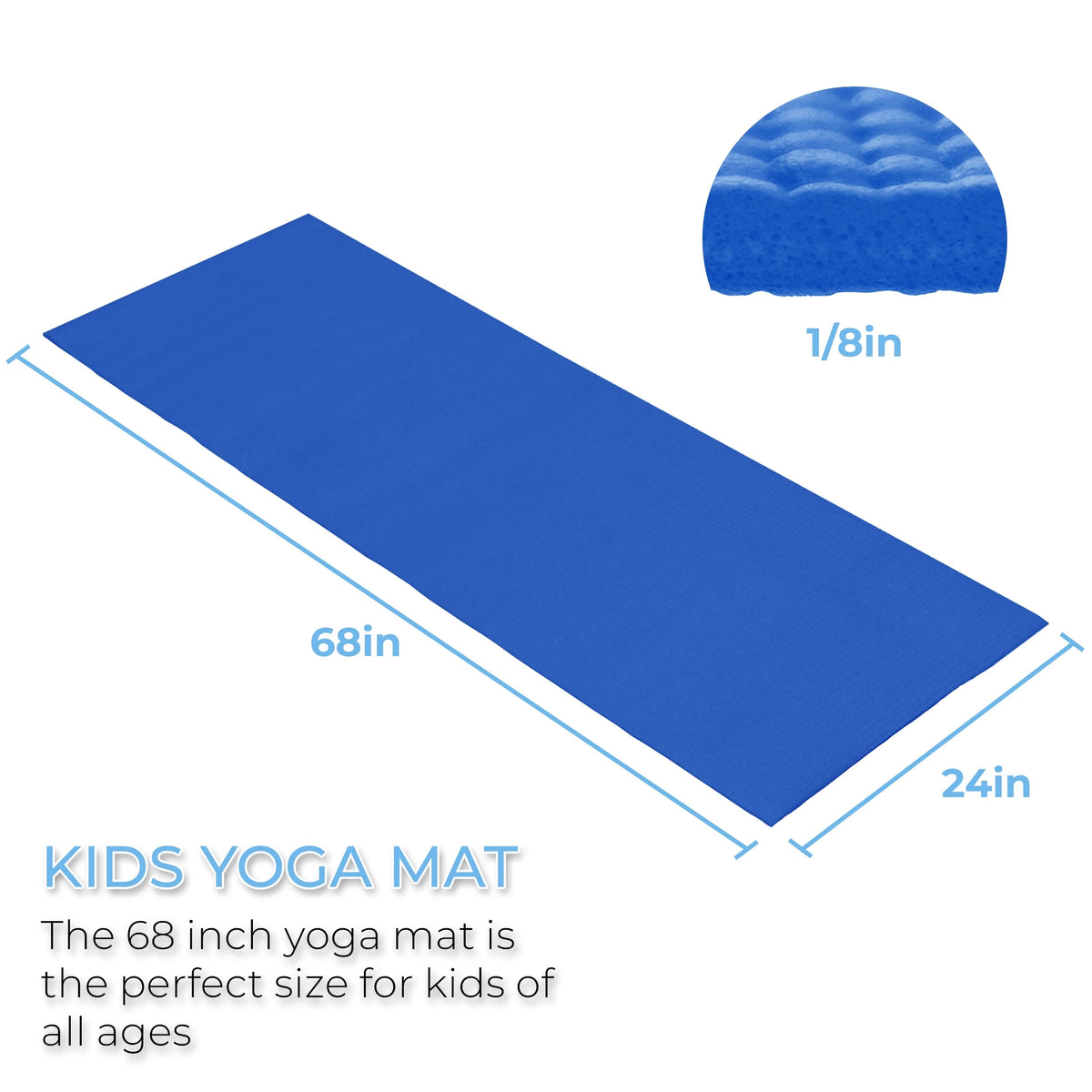Hello Fit Bulk Yoga Mats, 10-Pack – 68" x 24", 4mm Thick, Non-Slip & Non-Toxic – Ideal for Schools, Studios & Gyms, Assorted