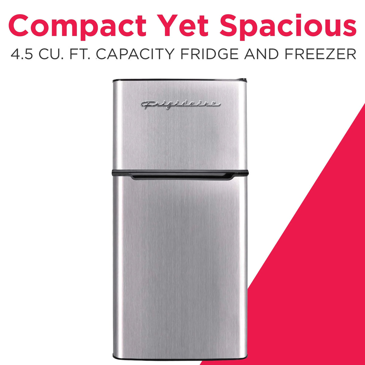 Frigidaire, 4.5 Cu. ft., 2 Door Compact Refrigerator-Chrome Trim, EFR451, Platinum