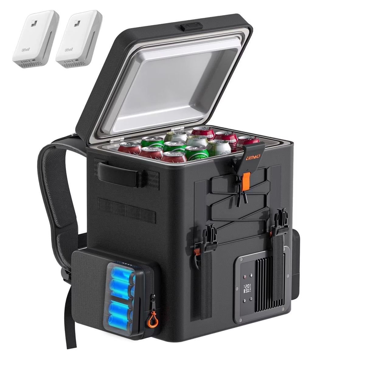 Litheli 16L Backpack Refrigerator, Portable Electric Fridge Freezer Compressor Cooler for Fast Cooling Down to -4��F with Ergonomic Backpack Design for Camping, Road Trips, RV, Boat, Beach
