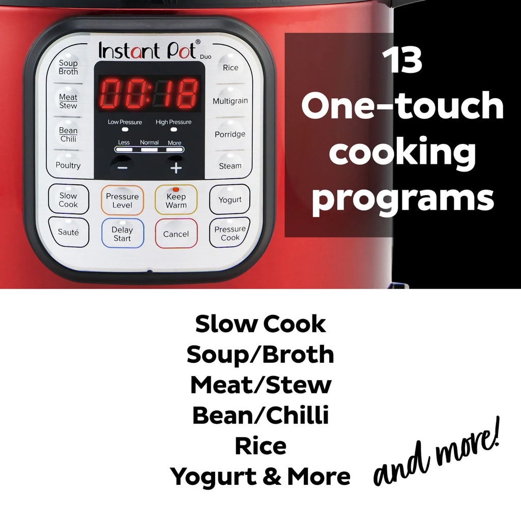 Instant Pot Duo�?6 Quart Multi-Cooker, Red Stainless Steel