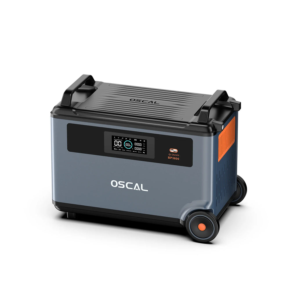 OSCAL PowerMax 6000 Portable Power Station, 3600Wh LiFePO4 Battery with 6000W Output, BP3600 Expansion Battery & 200W Solar Panels, Solar Generator for Camping, Home, Outdoor, Emergency Use