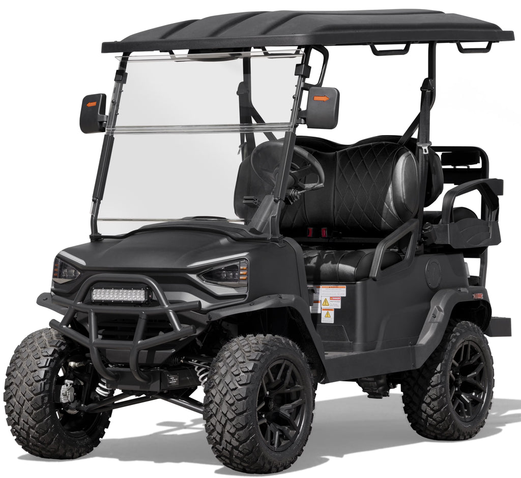 Coleman Powersports CGC2 51.2V Electric Utility Golf Cart, 4-Seater Vehicle Up to 20 MPH & 40 Miles Range, 5kW Motor, LCD Display & Rear Storage, Ages 16 and Up, Matte Black
