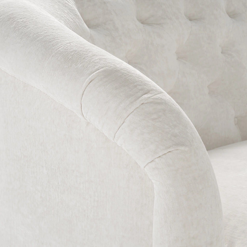 The Pioneer Woman Laurel Tufted Sofa, Cream Velvet, 79.53 in
