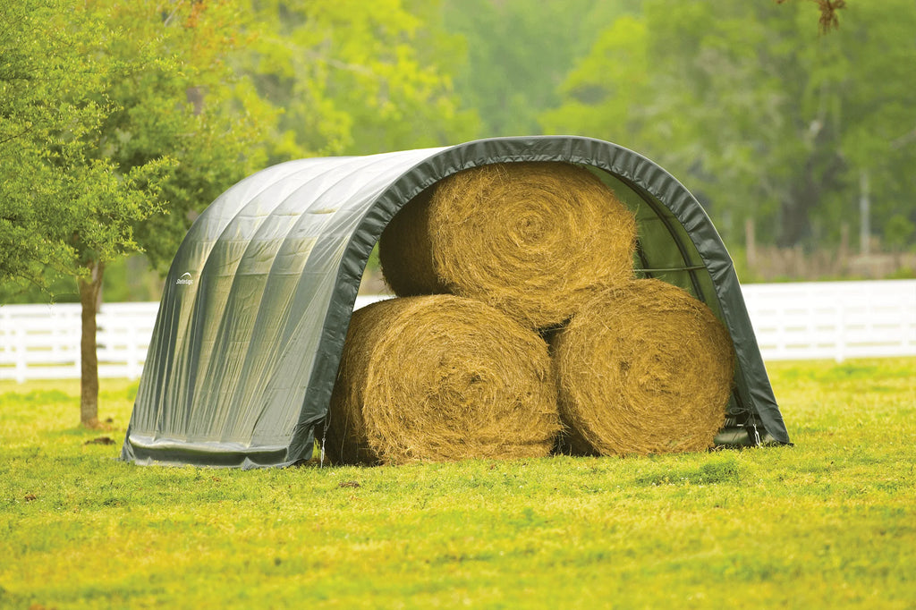 ShelterLogic Round Style Run-in Shelter, Green, 12 x 20 x 8 ft.
