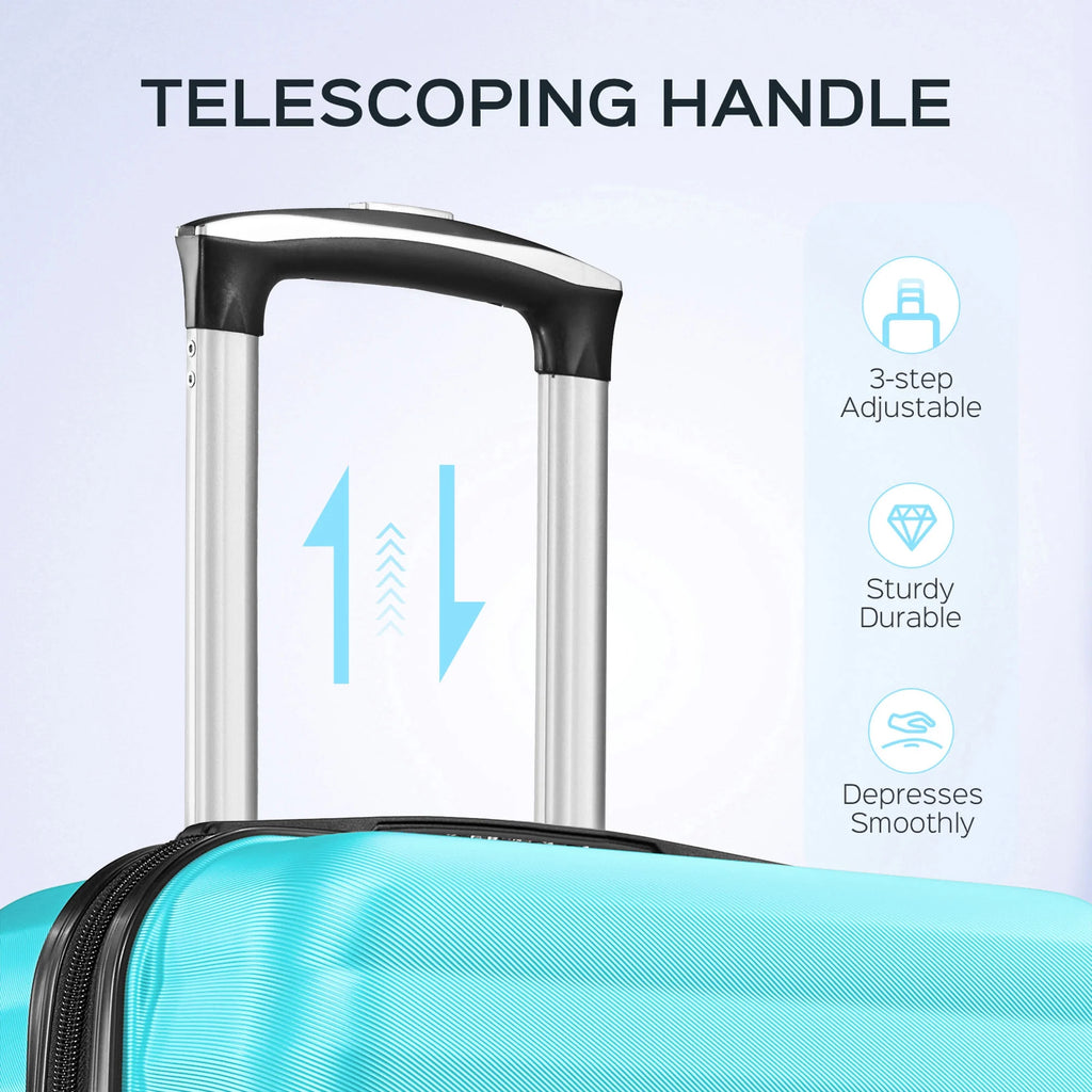 9 Piece Luggage Sets, Hard 20 24 28 inch Luggage with 6 Pieces Organize Bags Travel Suitcases Sets with Wheels, Rose