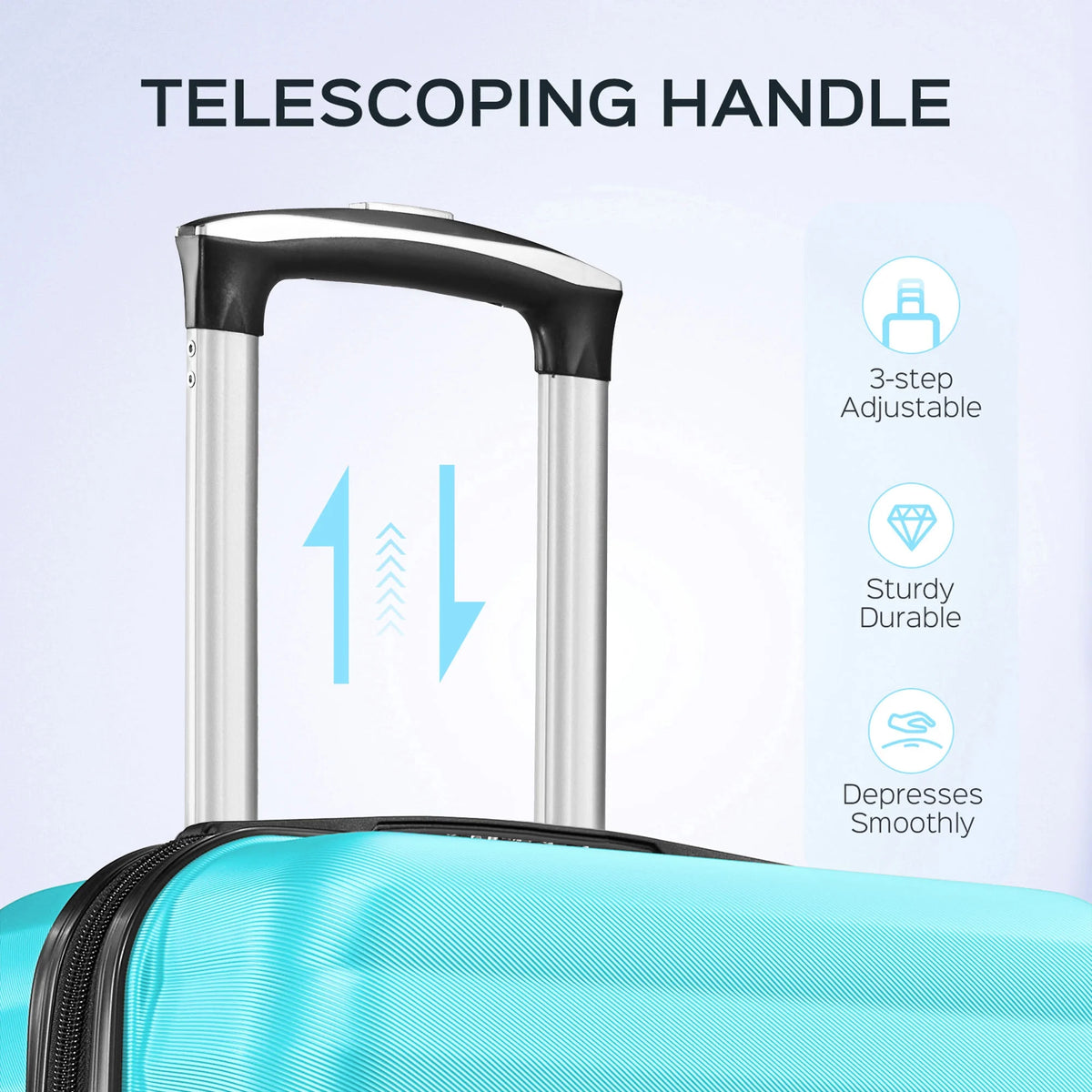9 Piece Luggage Sets, Hard 20 24 28 inch Luggage with 6 Pieces Organize Bags Travel Suitcases Sets with Wheels, Rose