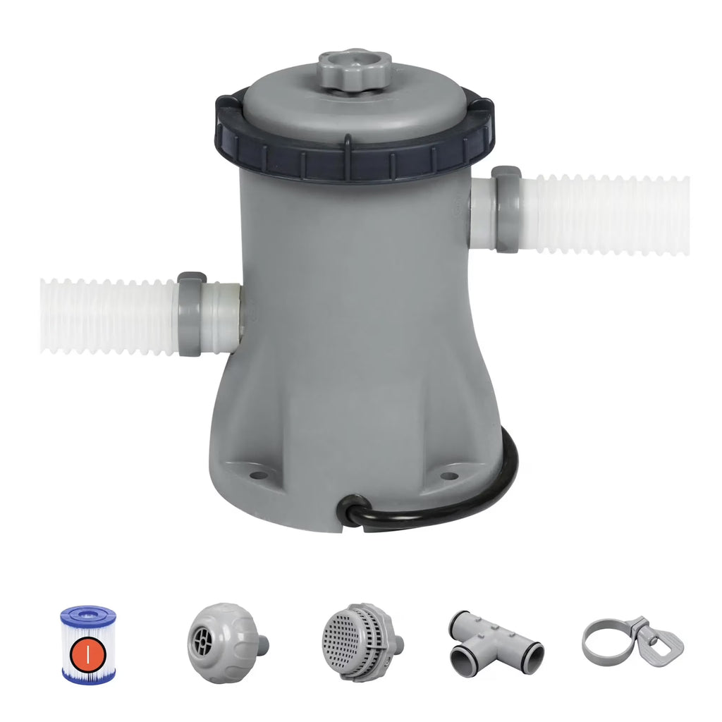 Bestway 58511E-BW Flowclear 330 Gallon Above Ground Pool Pump with GFCI Plug