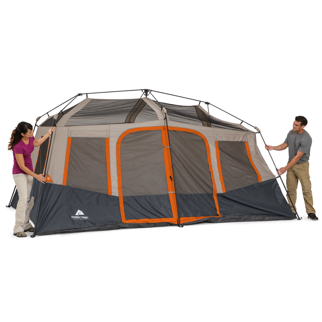 Ozark Trail 10-Person Instant Cabin Tent – 2-Room Family Camping Tent with Rainfly