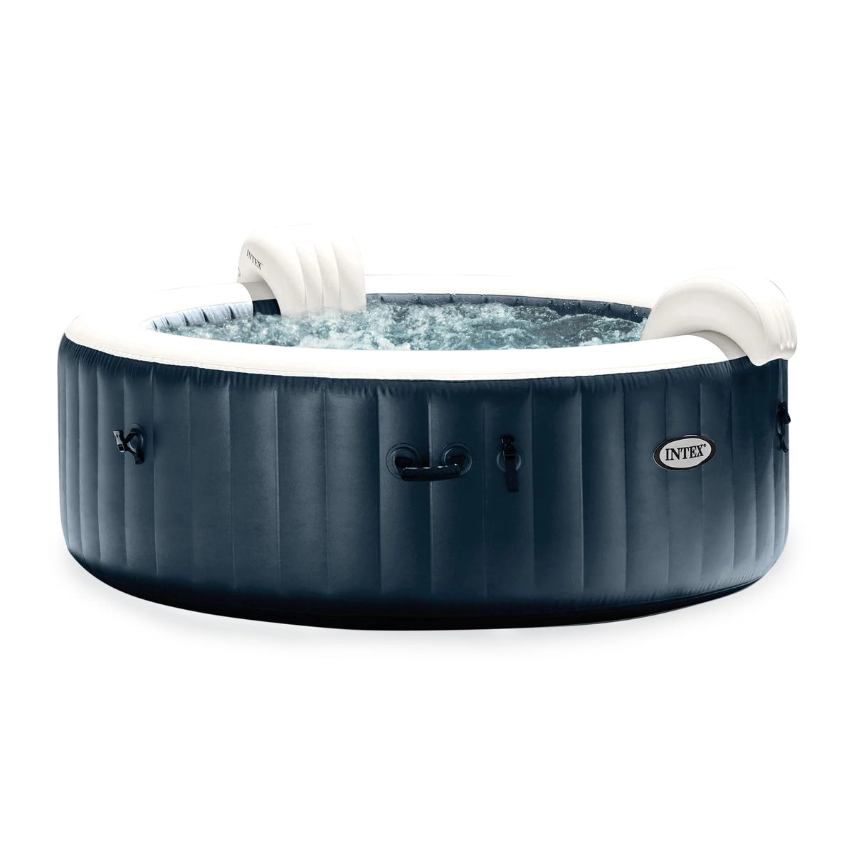 Intex PureSpa Plus 6 Person Inflatable Round Hot Tub with 170 AirJets, Blue