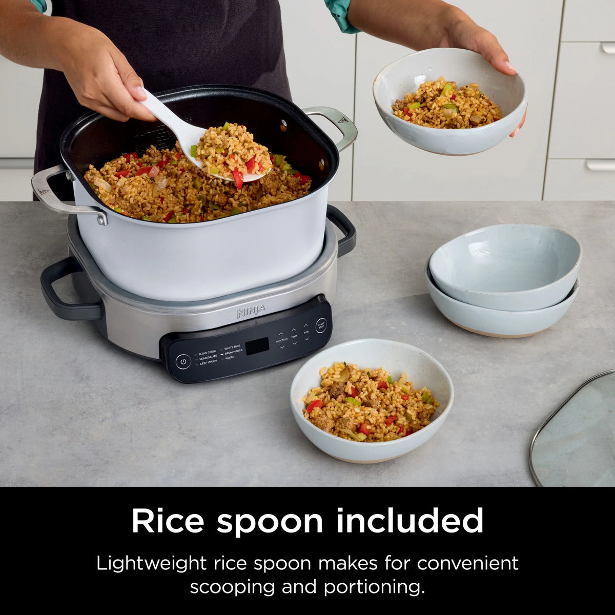 Ninja Foodi 6.5 qt Everyday PossibleCooker, Stainless Steel/White, Multi Cooker, Slow Cooker, MC1100