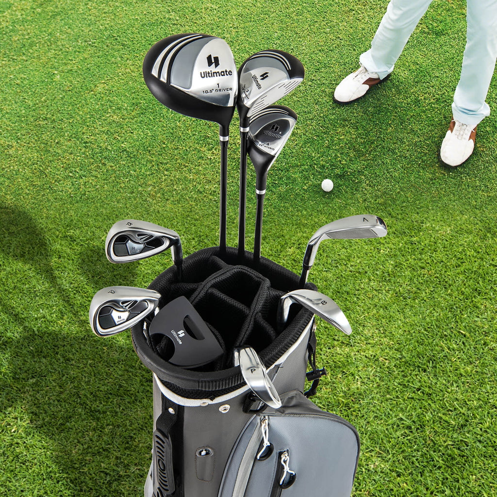 Costway Men's Complete Golf Clubs Package Set 10 Pieces Includes Alloy Driver