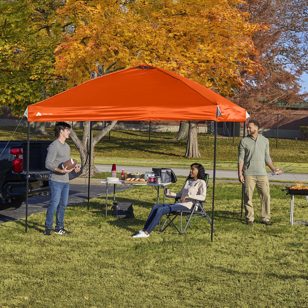 Ozark Trail 10x10 Instant Pop Up Canopy Tent with Simple Push Setup – Straight Leg Pop-Up Tent for Tailgating, Camping & Events, White