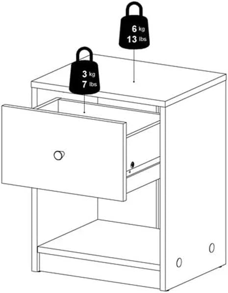 3-Pc Scandinavian Design Engineered Wood Bedroom Furniture Set with 3-Drawer Chest & 6-Drawer Double Dresser & 1-Drawer Nightstand, Pewter Plastic Handles, Smooth Plastic Glides, in Black