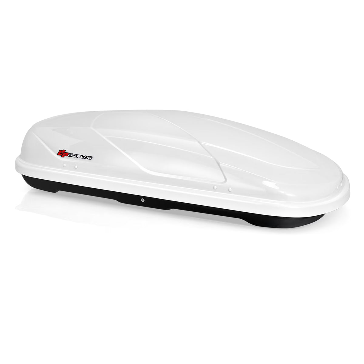 Goplus 14 Cubic Feet Cargo Box Dual-Sided Opening Rooftop Carrier Heavy Duty White