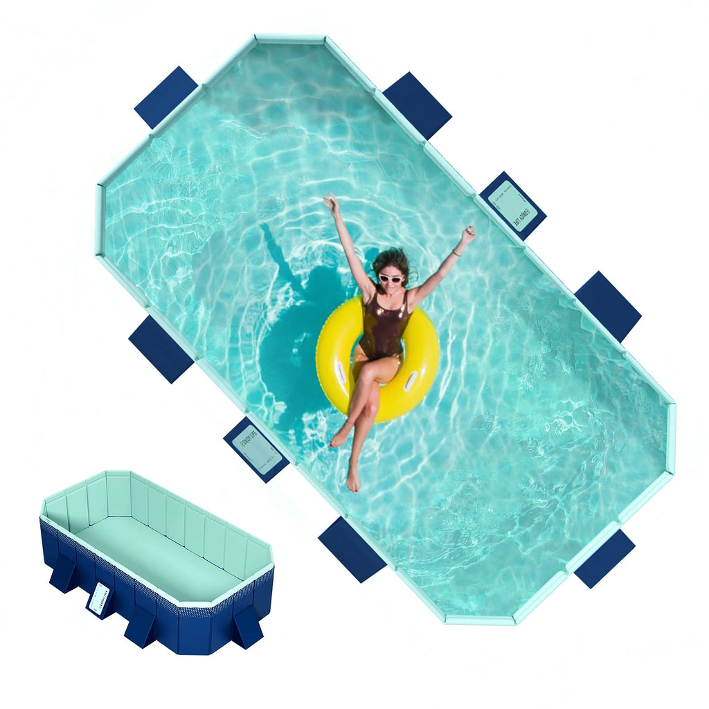 mwptoo Foldable Swimming Pool, Installation-free Portable Kids Swimming Pool,  Collapsible Inflatable-Free Large Pool, for Adult Puppy Garden Patio