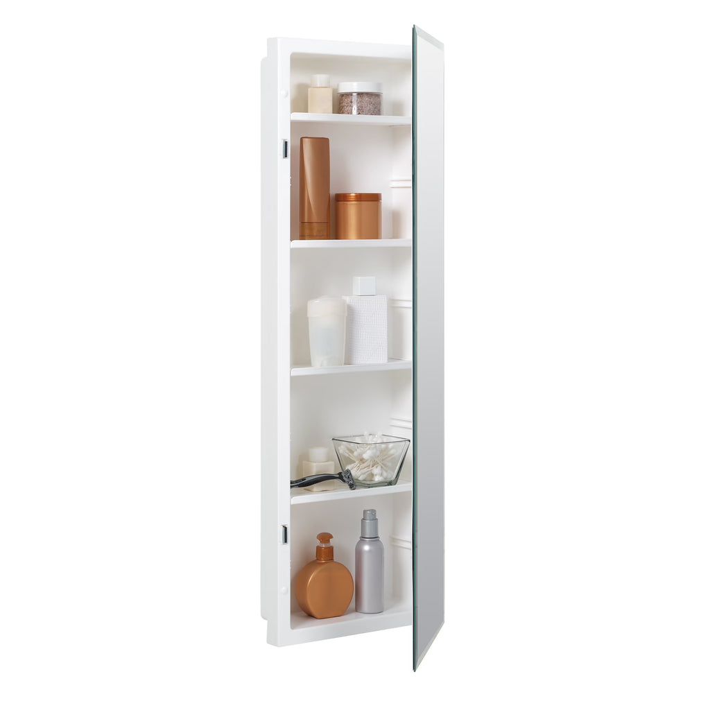 American Pride Beveled Mirror Medicine Cabinet, 12 x 36 in., Frameless