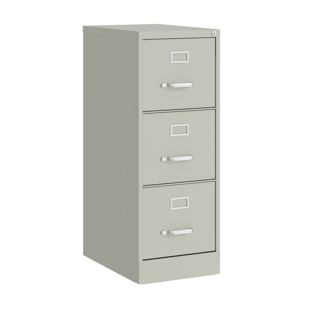 Hirsh 22" Deep 3 Drawer Letter Width Vertical File Cabinet, Commercial Grade, Gray
