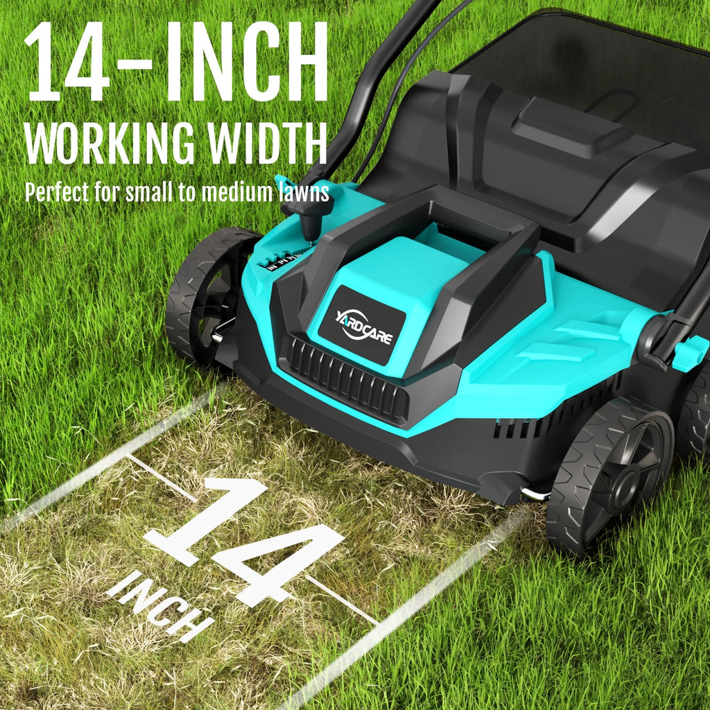 2-in-1 Scarifier and Dethatcher �C Deep Soil Revitalization with High-Torque Motor, Adjustable Depth Control, Dual Safety Switch & Removable 10.5-Gallon Thatch Bag
