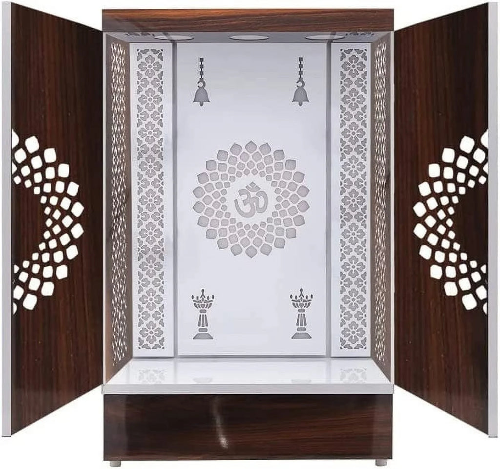 Customized Wooden Cabinet Desginer Mandir With LED / Mandir For Home & Office / Temple For Home / Pooja Ghar / Mandir With Lights /Storage