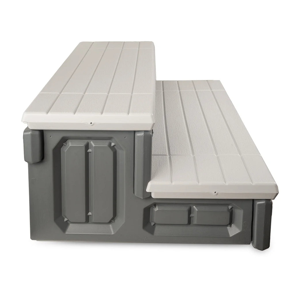 XtremepowerUS Hot Tub Steps With Storage, Spa Step, 36" Length, Camper/Deck Steps, Anti-Slip Brown