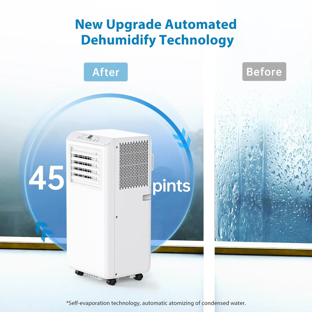 TROPOW Portable Air Conditioners 8000BTU, Air Conditioners 3-in-1 Cools up to 350 Sq. Ft, Indoor Standing AC Unit w/Dehumidifier, Window Kit, White