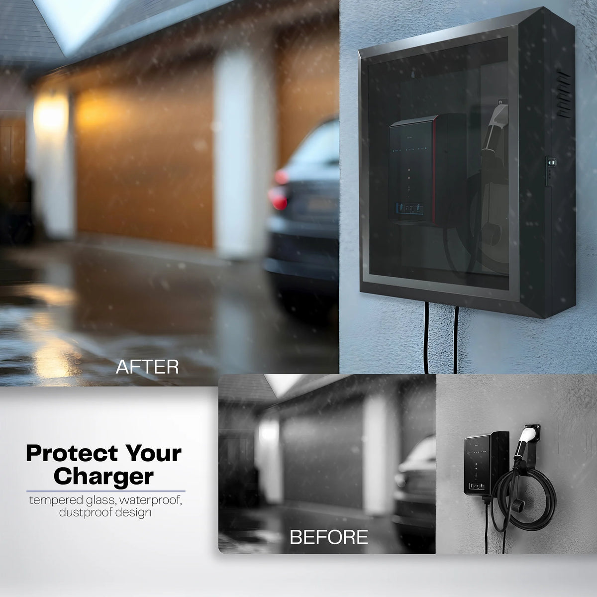 VIVO Wall-Mounted EV Charger Protective Box with Digital Safety Lock and Keypad