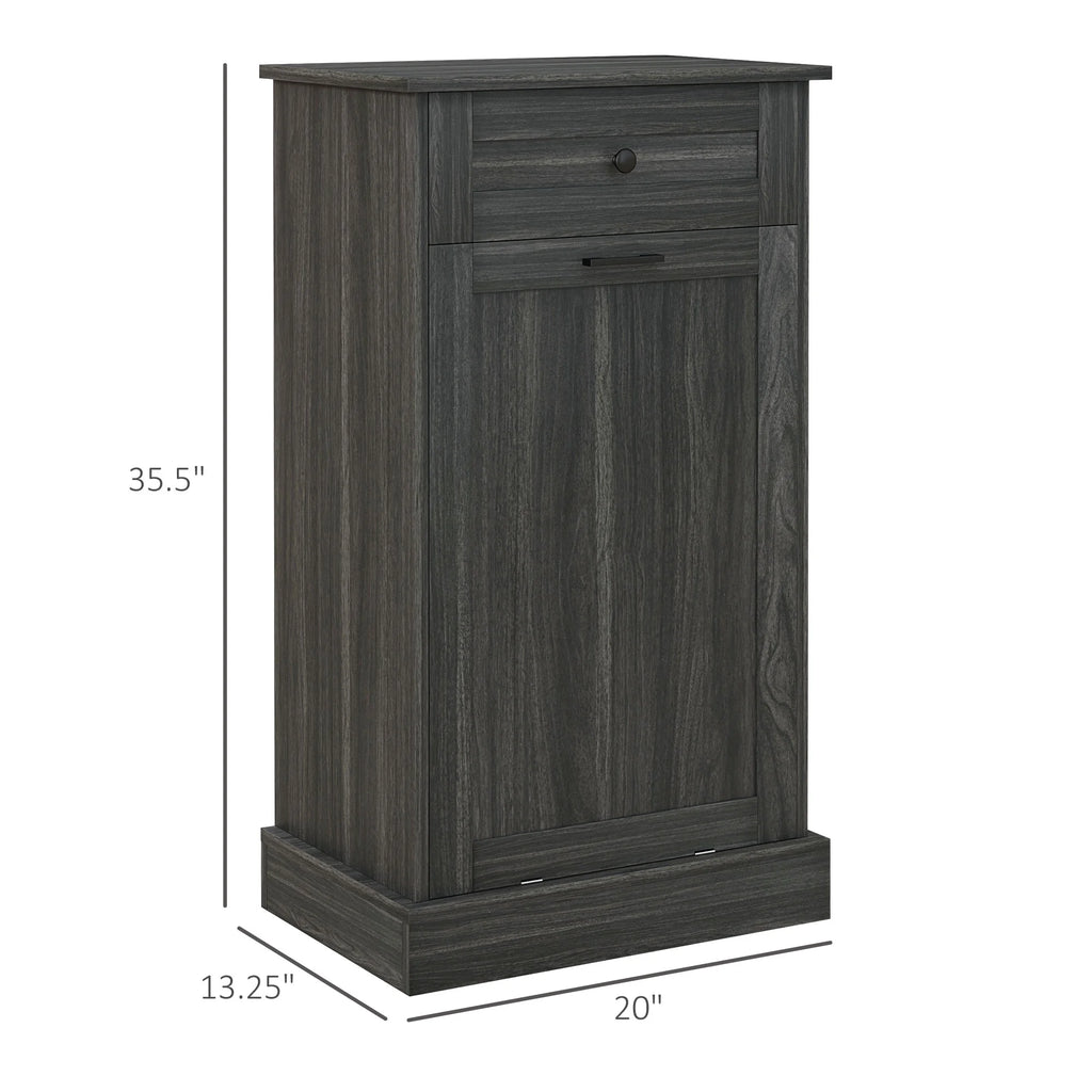 HOMCOM Kitchen Tilt Out Trash Bin Cabinet, Free Standing Recycling Cabinet