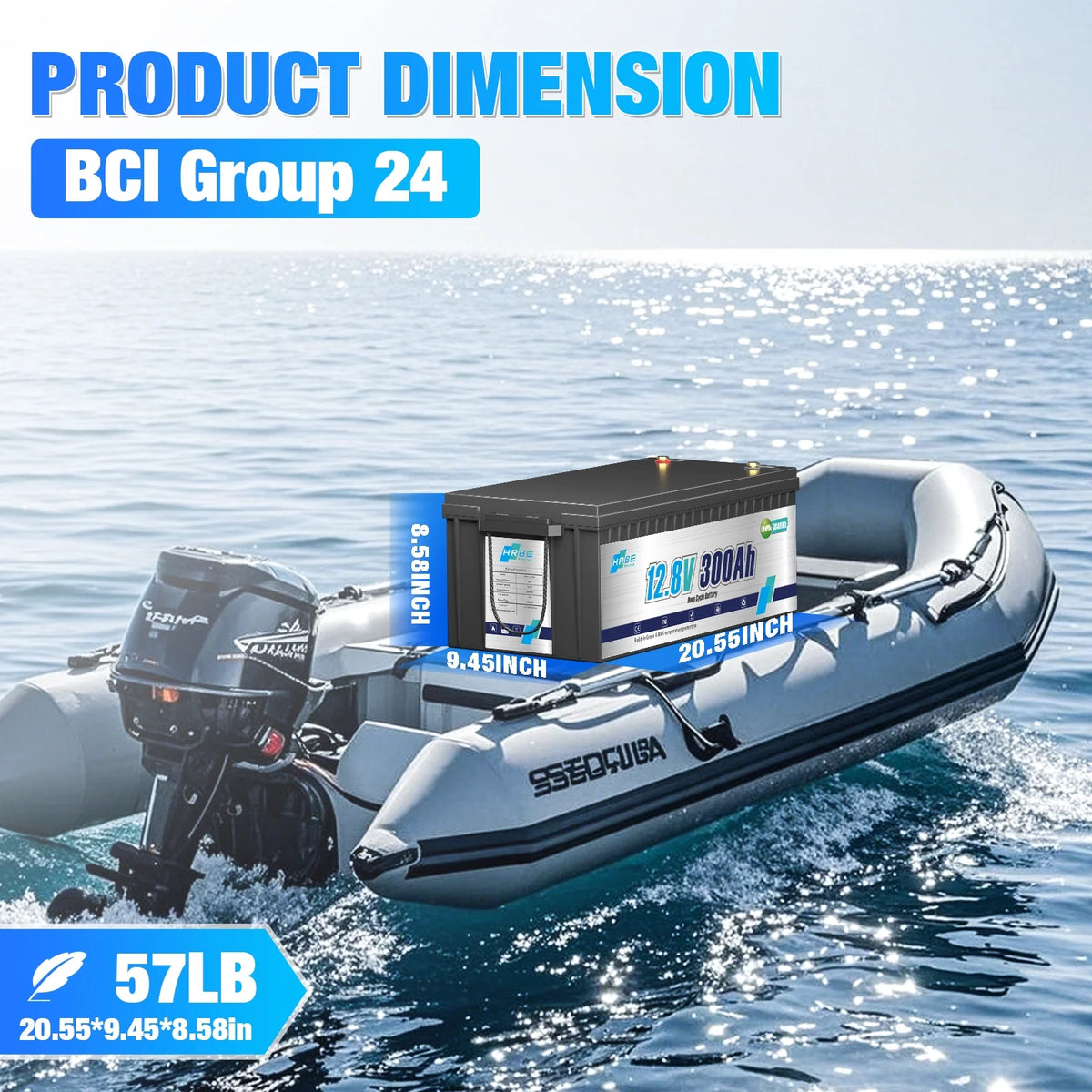 12V 300Ah LiFePO4 Lithium Battery,RV Batteries for Marine,Solar,Trolling Motor,Golf Carts,Motorhome,Camper,Home Energy Storage,Built in 200A BMS,HRBEENERGY 15000+Deep Cycles