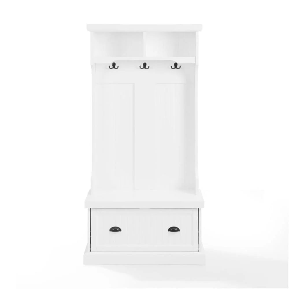 Crosley Furniture Shoreline Coastal MDF Wood Hall Tree in White