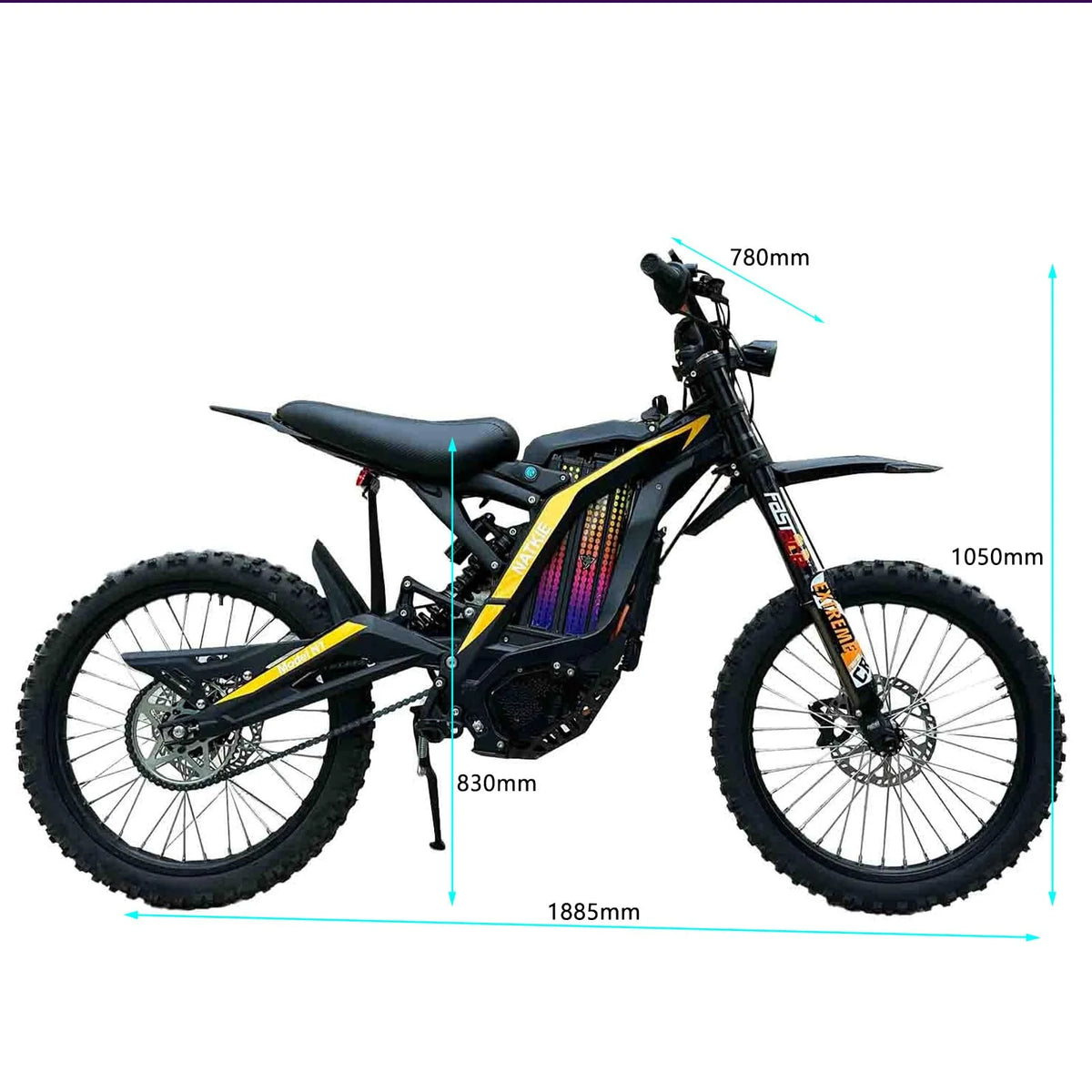 Electric Motorcycle Bike for Adults, Electric Dirt Bike 8000W(Peak) Mid-Mounted Motor 72V/30AH Removable Battery, Max Speed 50MPH/76Miles Off Road Electric Mountain Bike, Dual LED Headlight