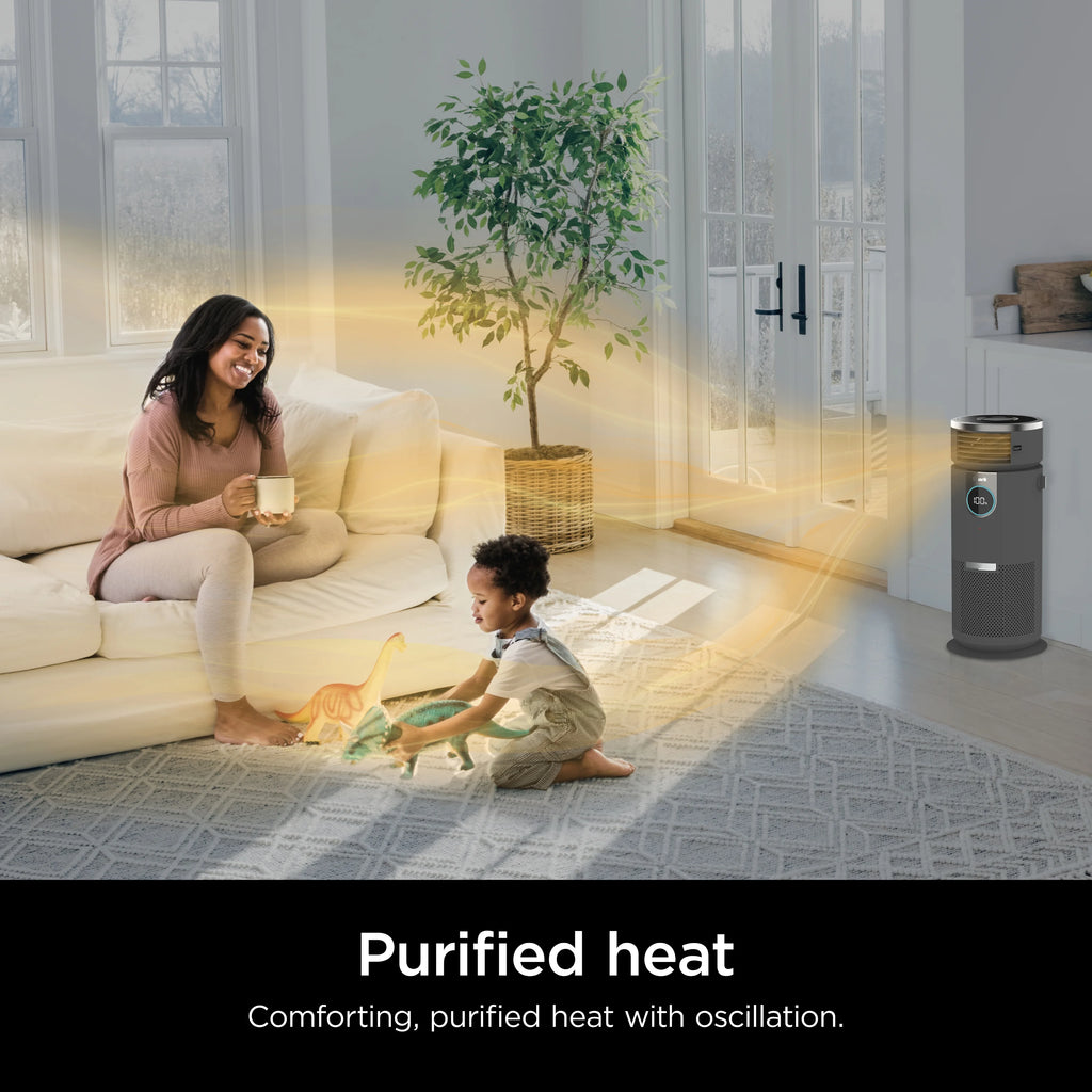 Open Box Shark - 3-in-1 Air Purifier, Heater & Fan with NanoSeal HEPA, Cleansense IQ, Odor Lock, for 500 Sq. Ft - Grey HC452