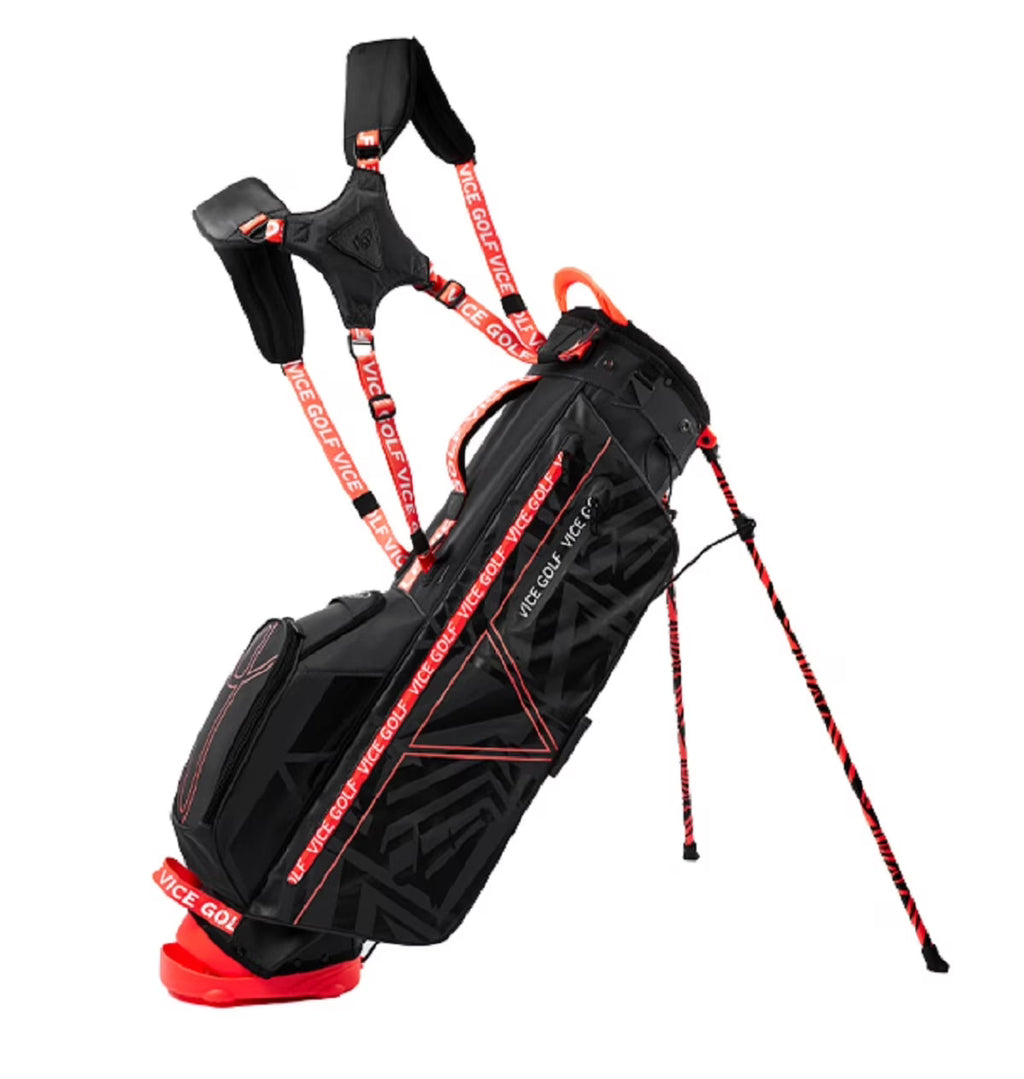 Vice Golf Smart Stand Bag Black/Neon Red