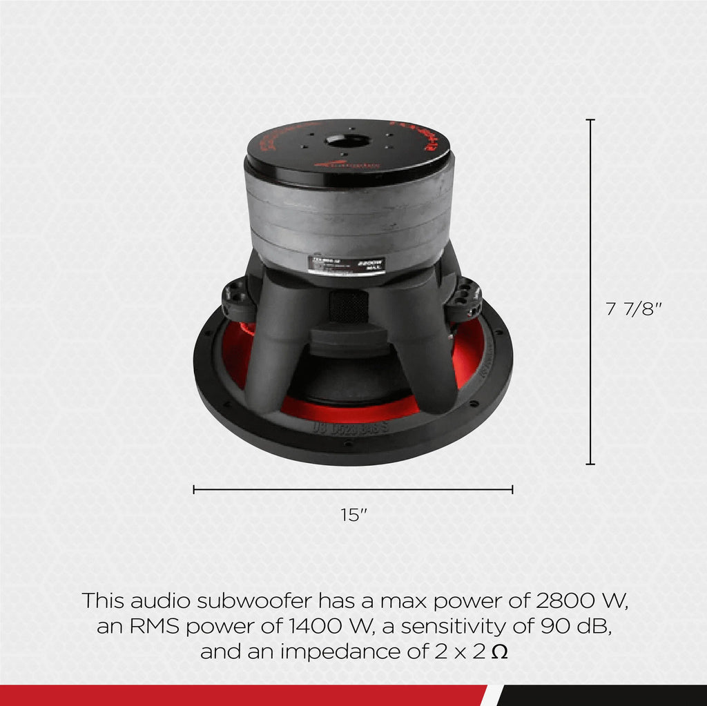 AudioPipe TXX-BDC4-15D2 15-Inch Subwoofer Dual 2 Ohm 1400 Watts RMS Car Audio
