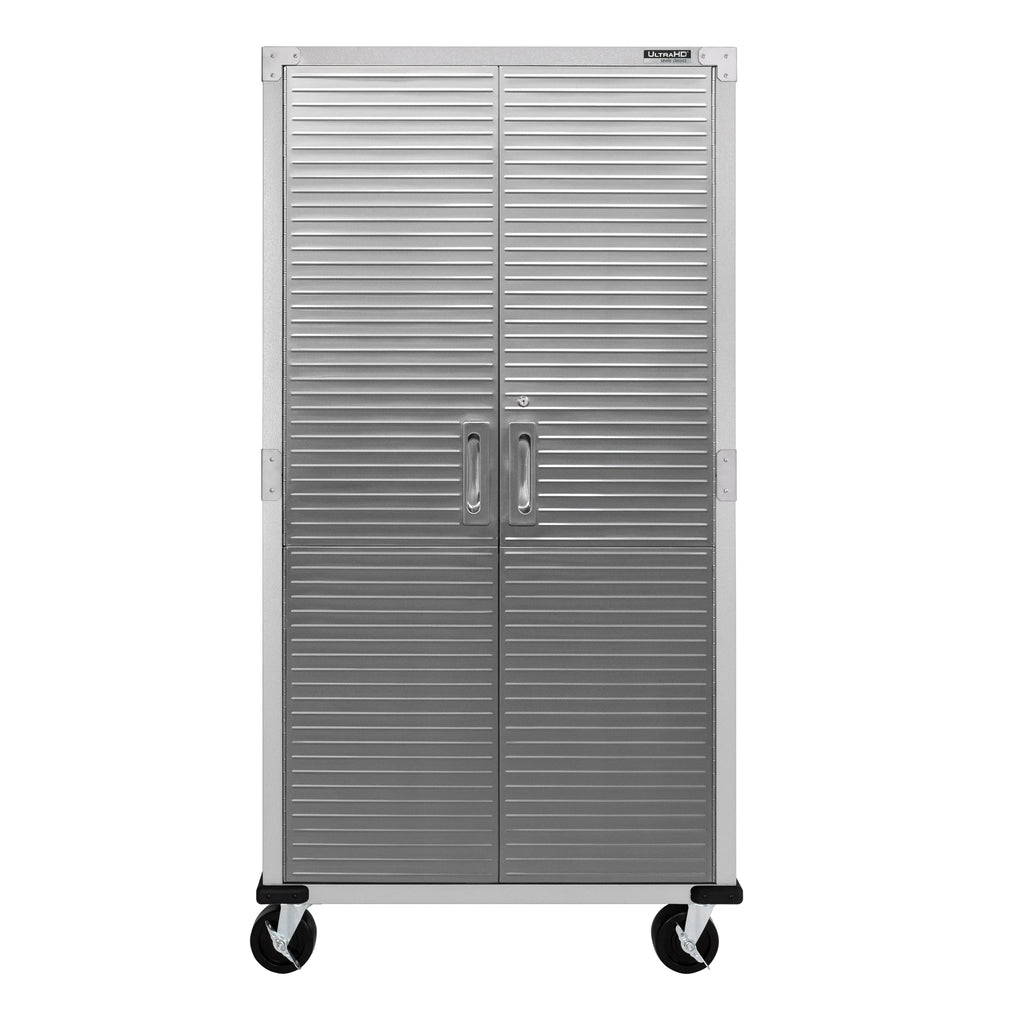 Seville Classics UltraHD Steel Body Lockable Storage Filing Cabinet Organizer Locker Shelving Unit 36" W x 18" D x 72" H, Granite
