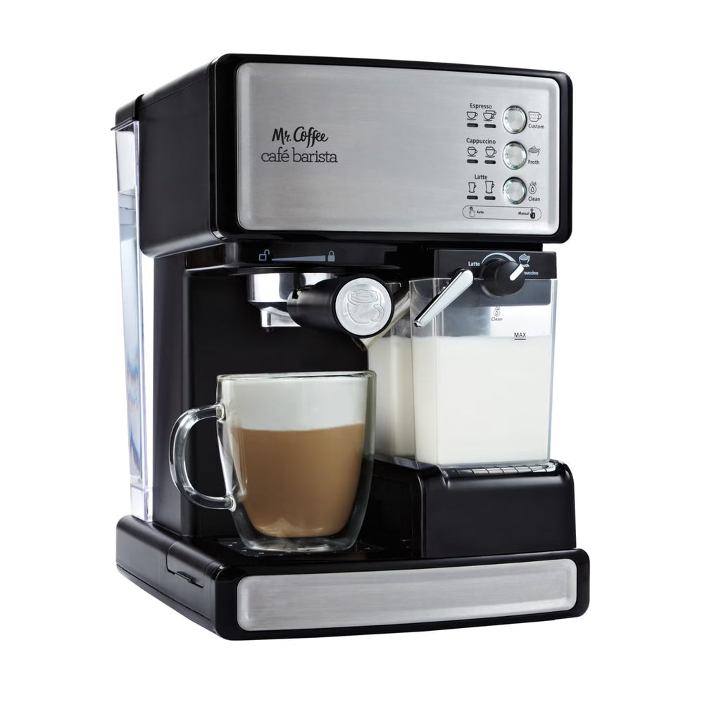 Mr. Coffee New Cafe Barista Black & Silver Premium Espresso/Latte/Cappuccino Maker