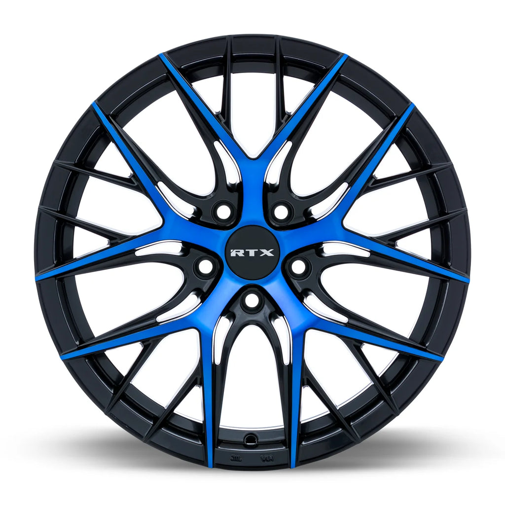 RTX Valkyrie 18x8 5x114.3 ET40 CB73.1 Gloss Black Machined Blue Wheel