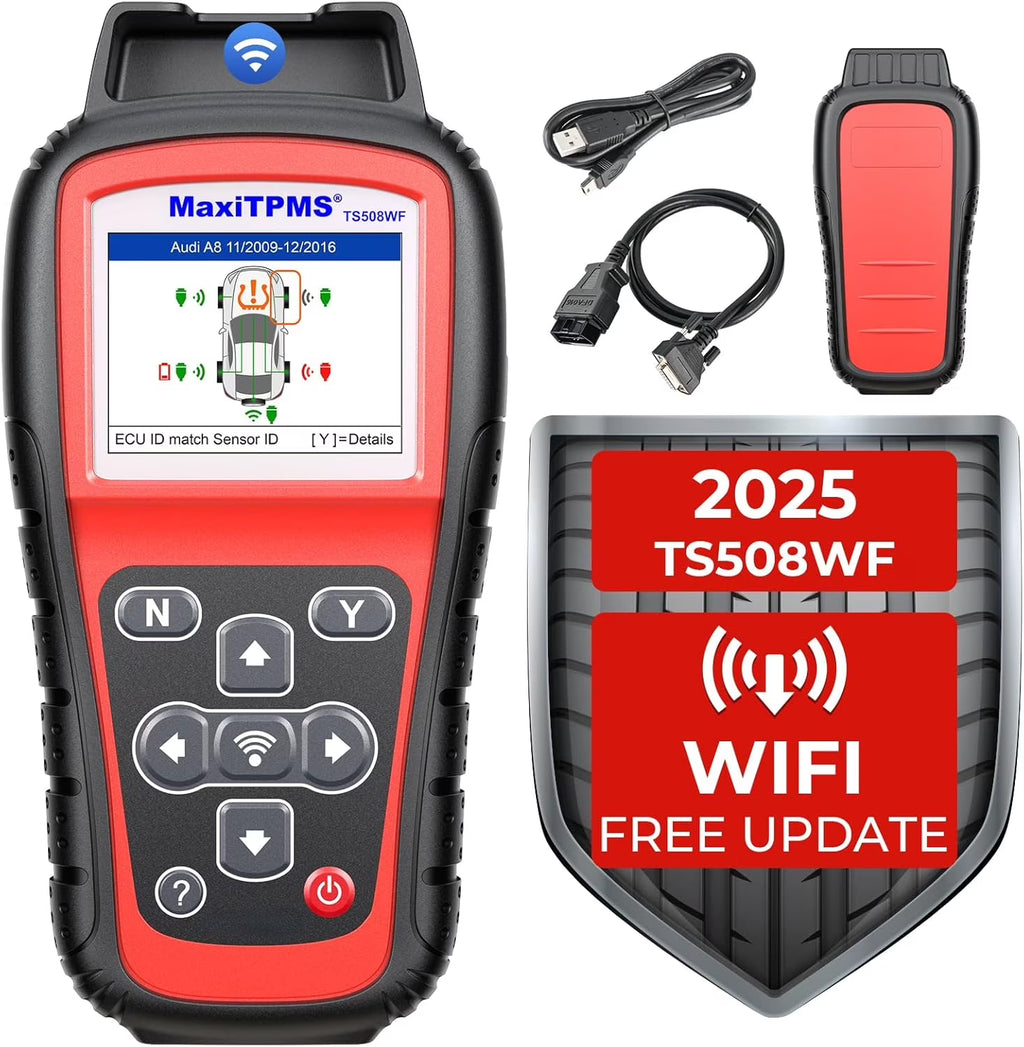 MaxiTPMS TS508WF TPMS Tool, 2025 Enhanced Wi-Fi Ver. of TS508 TS501 PRO TS408S TS601, MX-Sensor TPMS Progamming Tool, TPMS Diagnosis/Reset TPMS Relearn Tool, Read/Clear TPMS DTCs