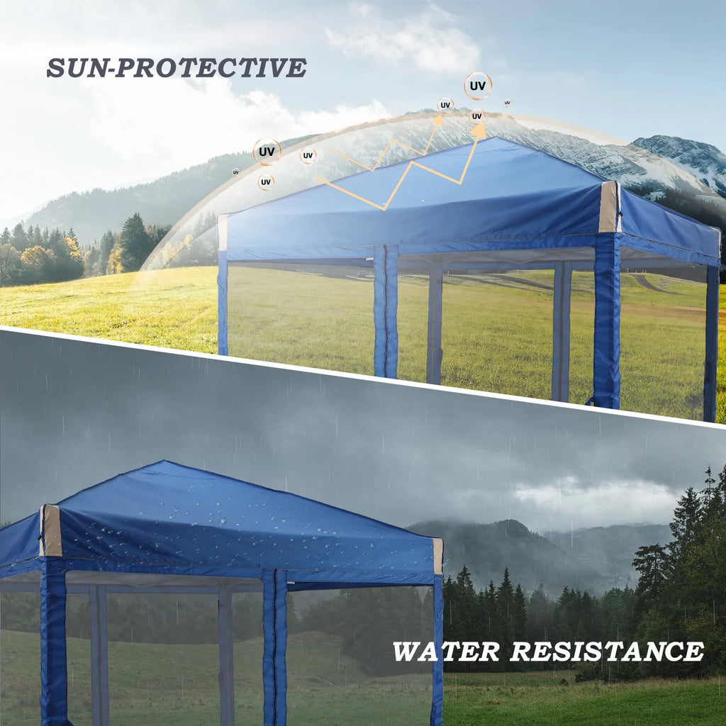 Aoodor 12'x12' Pop Up Canopy with Removable Mesh Sidewalls, Outdoor Portable Instant Shelter Tent-Black
