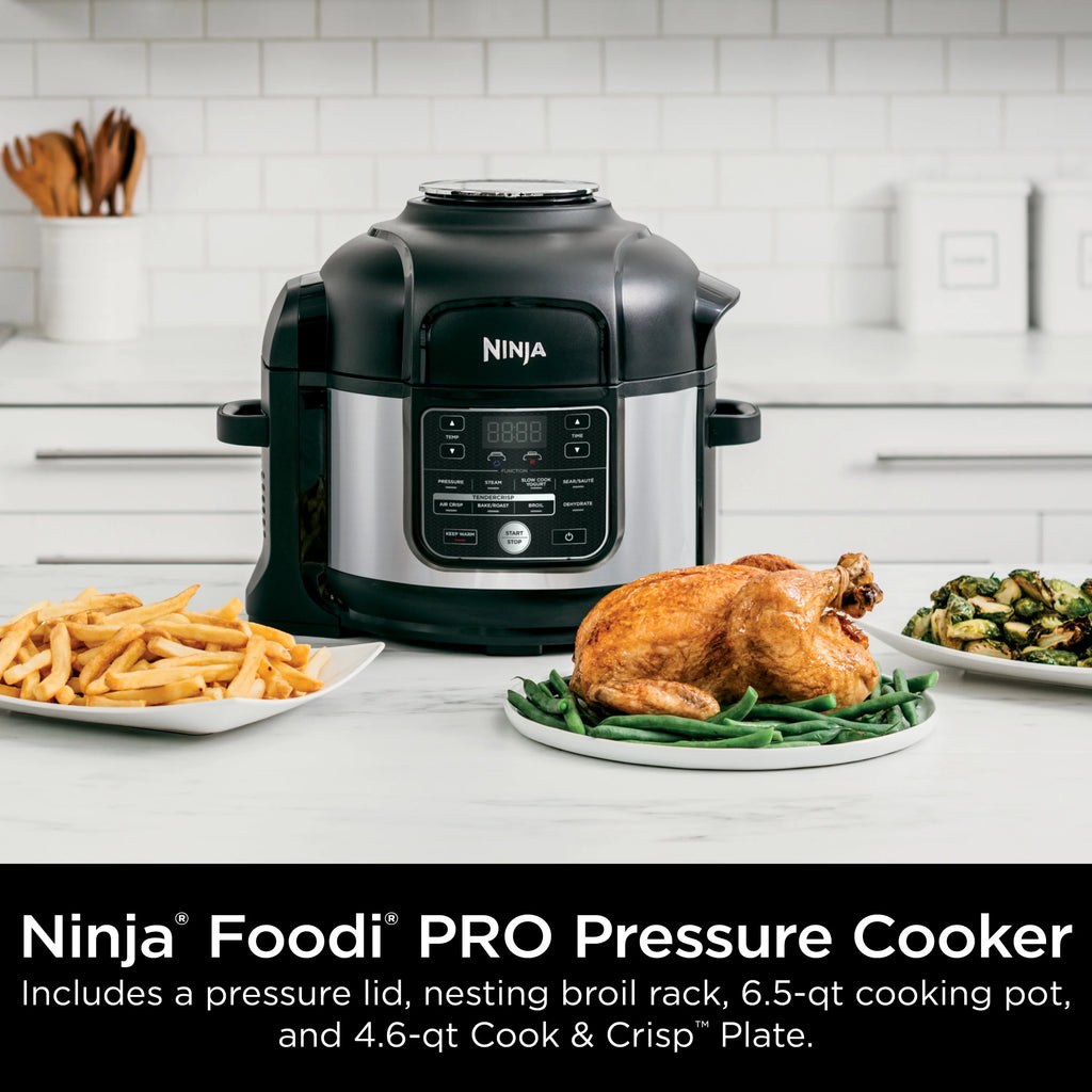 Ninja Foodi 10-in-1 Multi-Cooker, 6.5 Quart, Pressure Cooker & Air Fryer, Stainless Steel, OS300