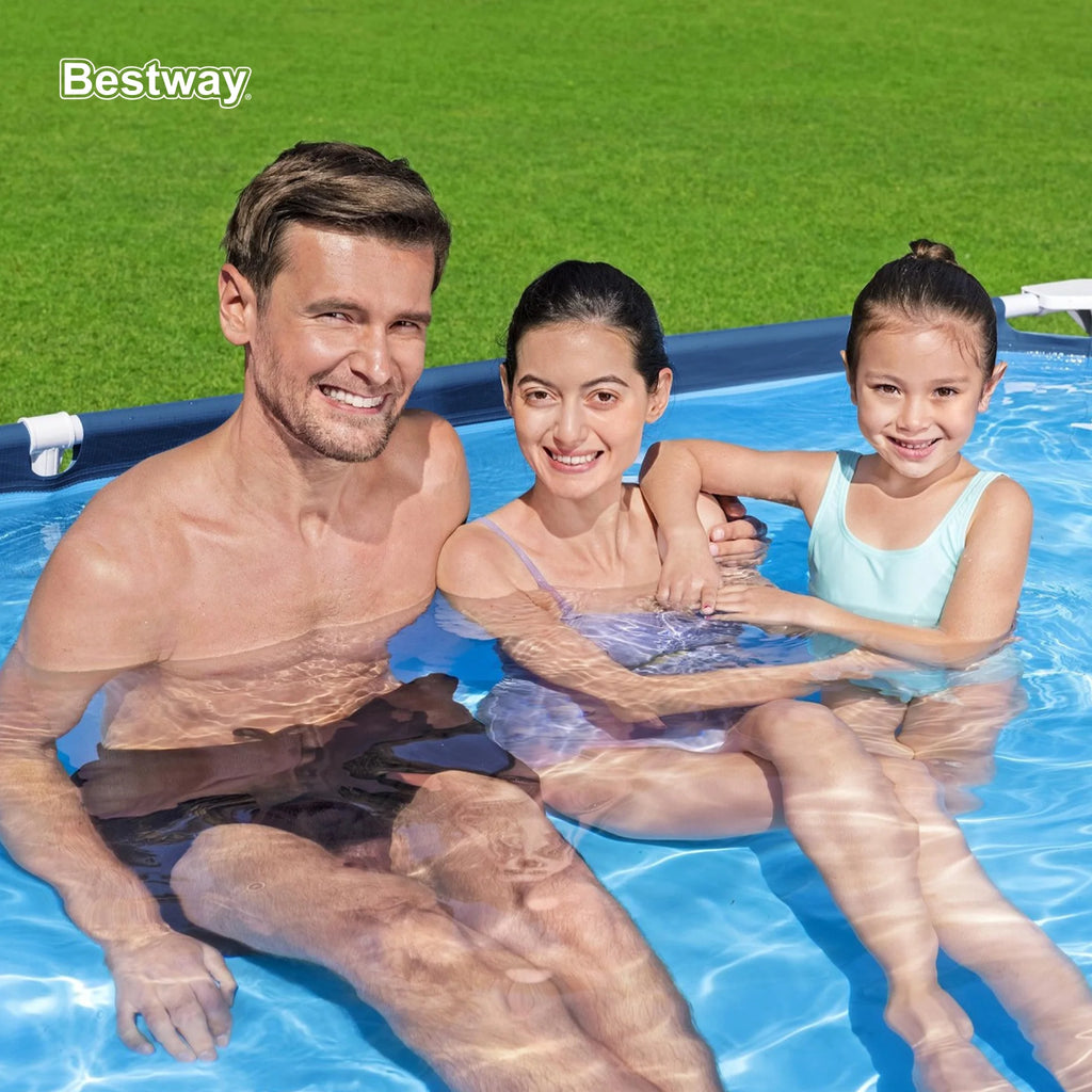 Open Box Bestway Steel Pro 8.5'x67"x24" Rectangular Above Ground Swimming Pool