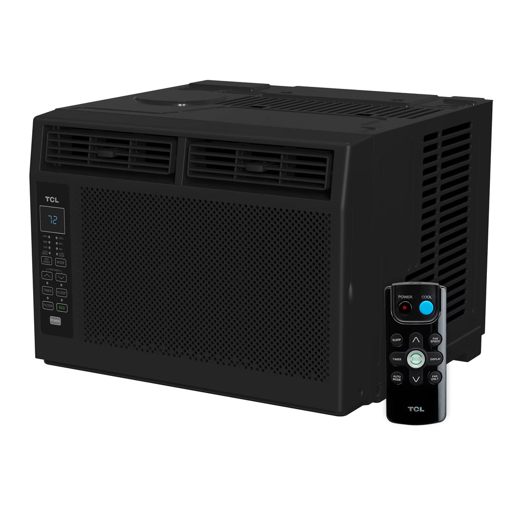TCL 5,000 BTU Window Air Conditioner, Fan & Dehumidifier, 150 Sq. Ft., Remote Control, Easy-to-Use, Reusable Filter, Compact, Quiet, White, W5W3M