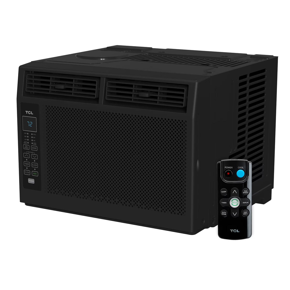 TCL 5,000 BTU Window Air Conditioner, Fan & Dehumidifier, 150 Sq. Ft., Remote Control, Easy-to-Use, Reusable Filter, Compact, Quiet, White, W5W3M