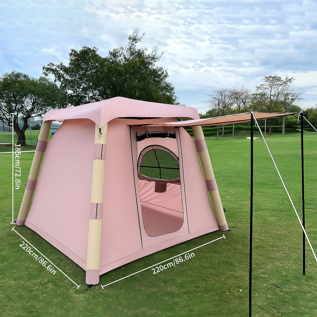 Inflatable Tents for Camping, 3-4 Person Glamping Inflatable Tents for Camping with Rainfly&Mosquito Screen