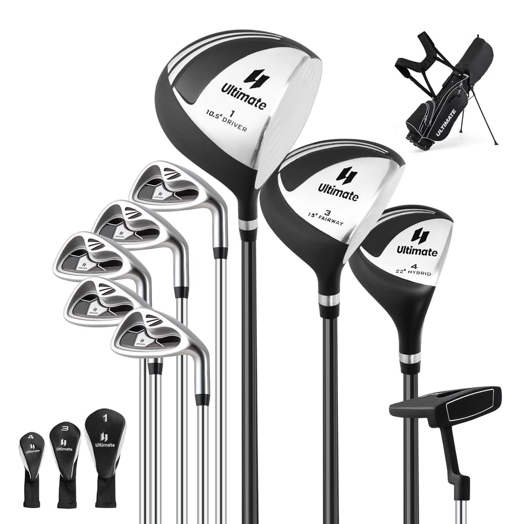 Costway Men's Complete Golf Clubs Package Set 10 Pieces Includes Alloy Driver