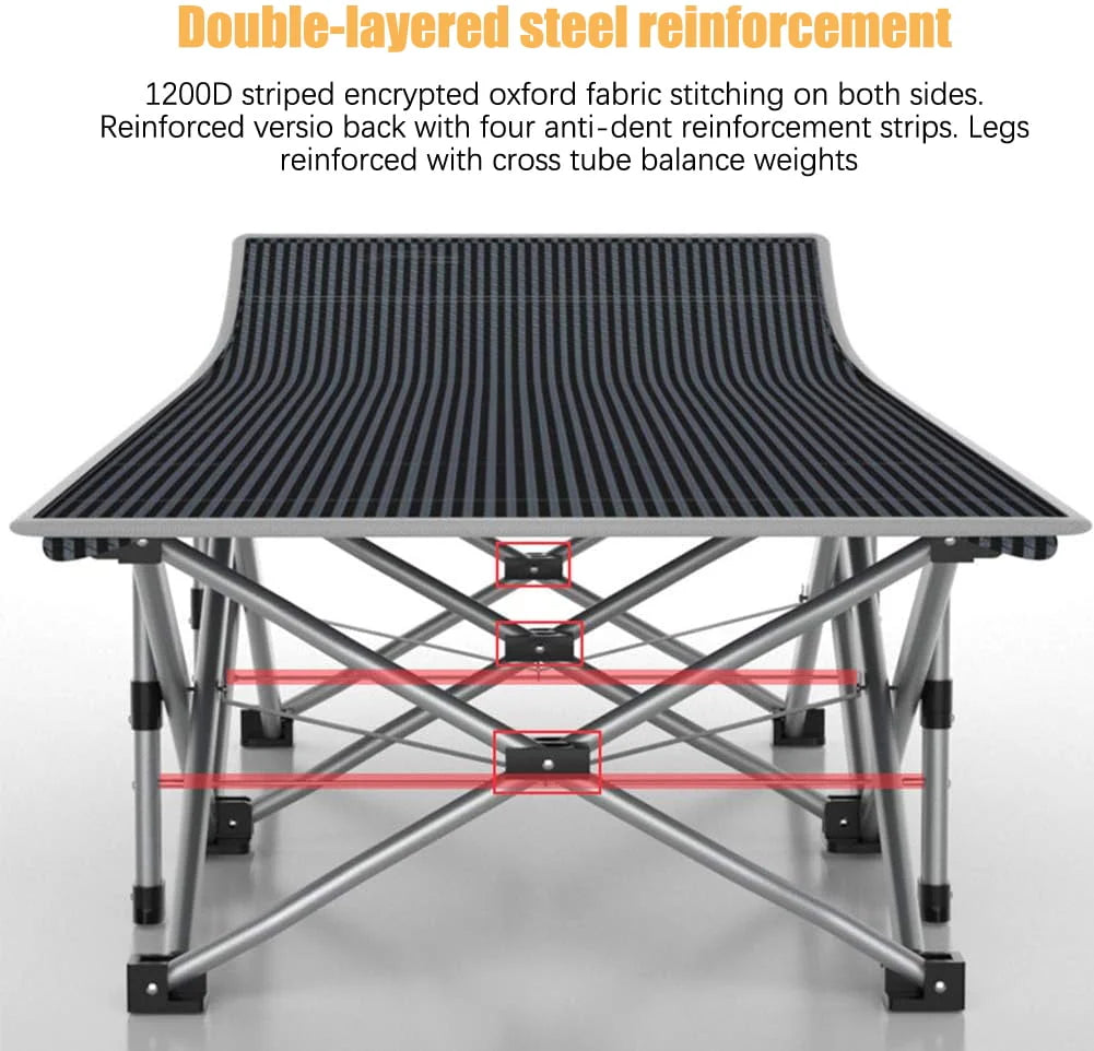 SUGIFT 2 Pack Portable Folding Beds for Adults, Heavy Duty Outdoor Bed with Carry Bag