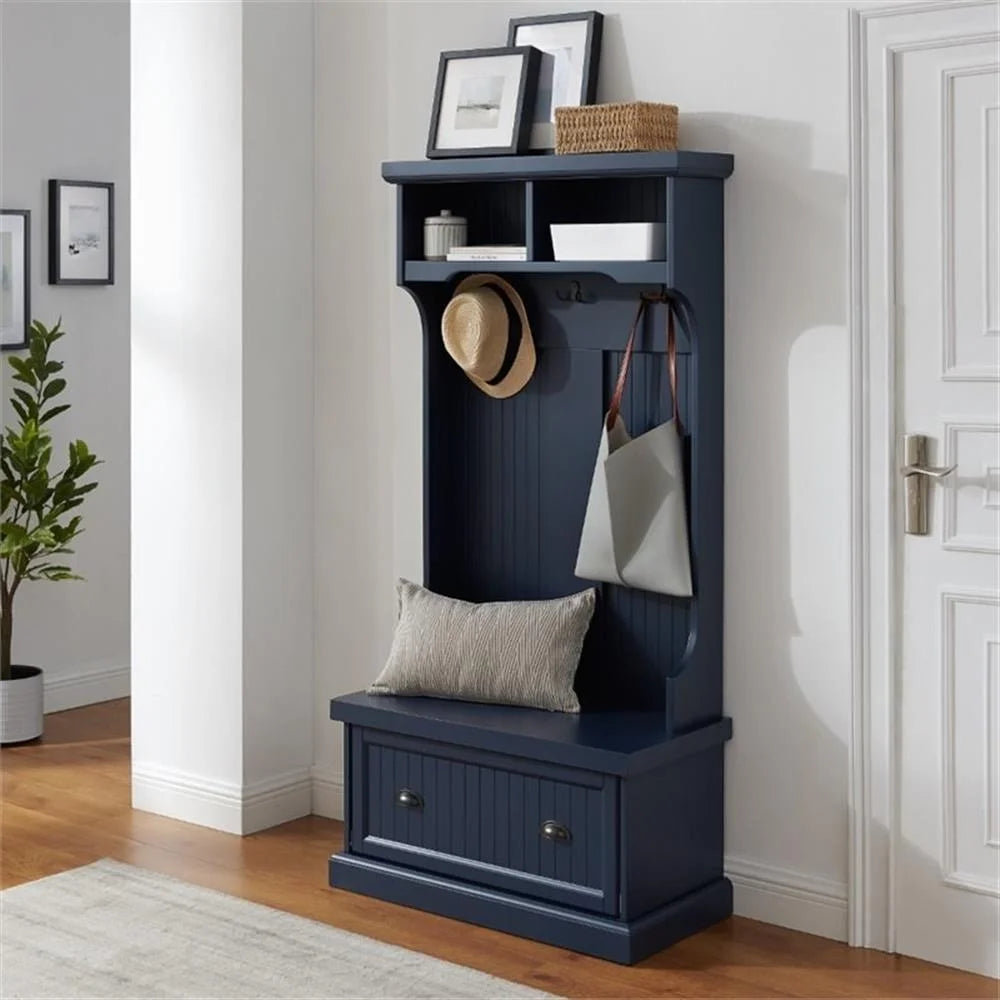 Crosley Furniture Shoreline Coastal MDF Wood Hall Tree in White