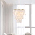 The Lighting Store Paula 4-Light Glossy Bronze Finish Chandelier with Natural White Shell - 20.5 inches in diameter x 21.7 inches H
