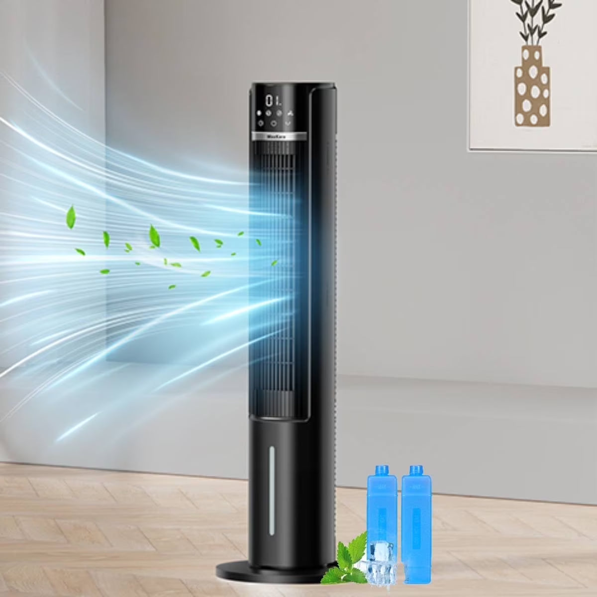 MaxKare 3-in-1 Tower Fan, Air Cooler with FCC & ETL, Humidifier for Office & Bedroom, 40'' High, White