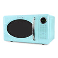 Nostalgia Retro Microwave Oven - 0.7 Cu Ft & 700-Watt Countertop Microwave with Glass Turntable, Child Safety Lock, 8 Auto-Cook Programs & Digital Clock - Aqua